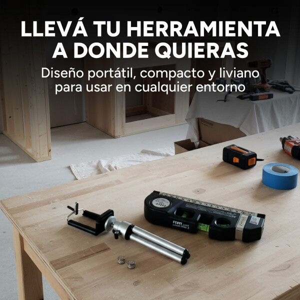 Nivelador Láser Infrarrojo Multifunción C/ Cinta Metrica Color Negro