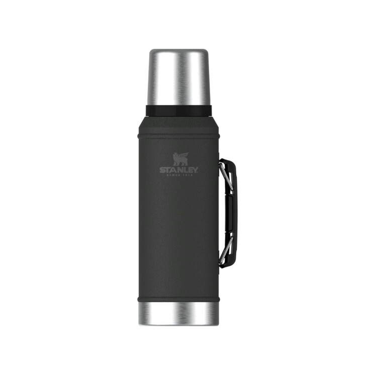 Termo Stanley Classic 950 ml con Manija y Tapón Cebador Negro