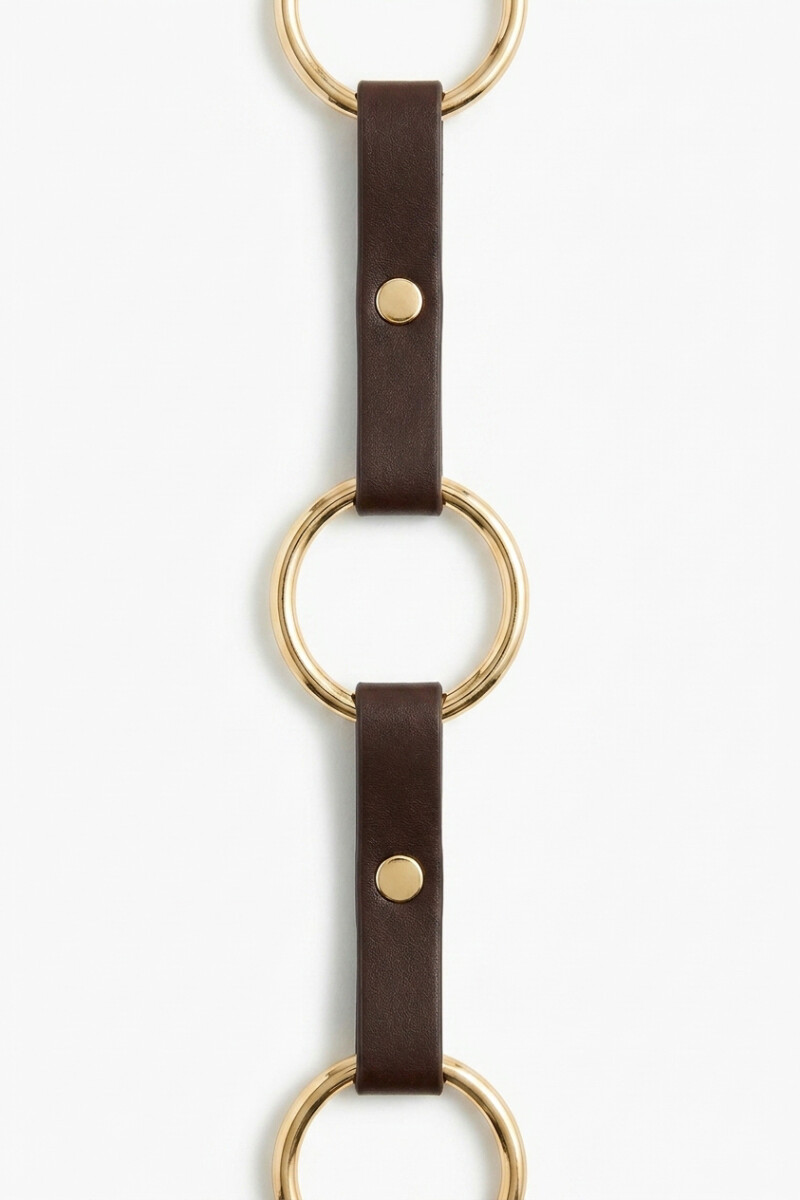 Cinturón aros metálicos chocolate
