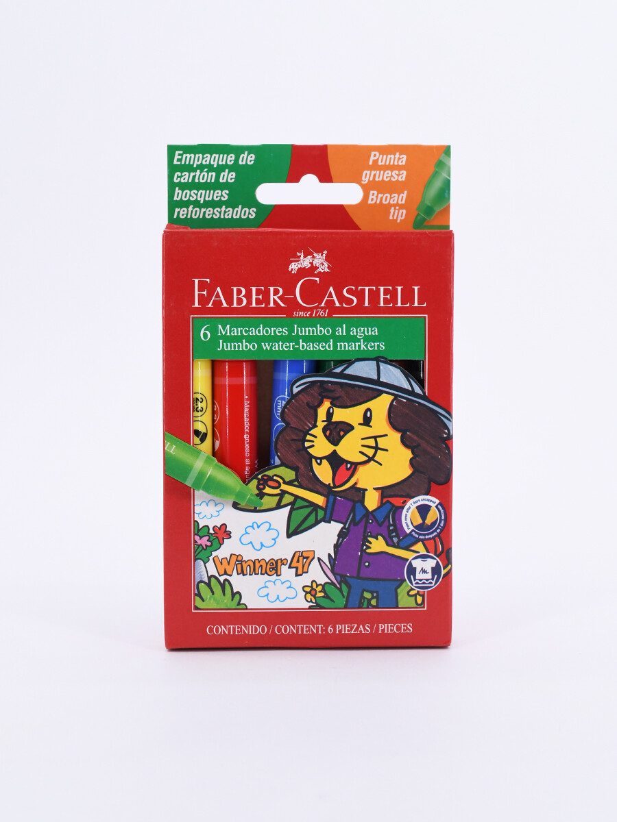 MARCADORES GRUESOS X6 FABER CASTELL - MULTICOLOR 