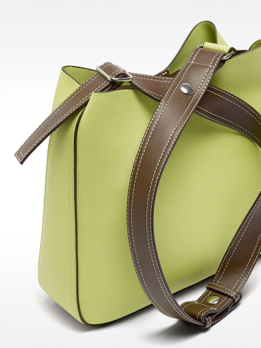 Bolso De Hombro Con Textura lima