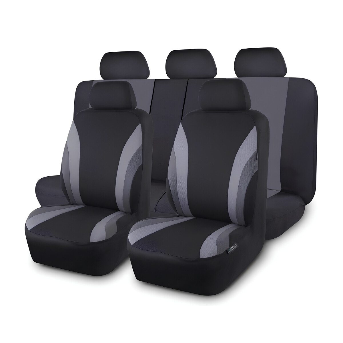 JUEGO DE FUNDAS CUBRE ASIENTO (NEGRO/GRIS) 
