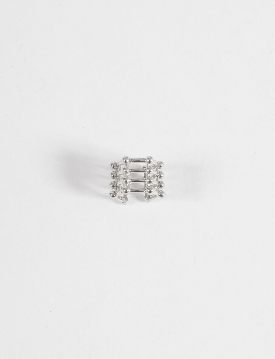 Earcuff cuádruple - plateado 