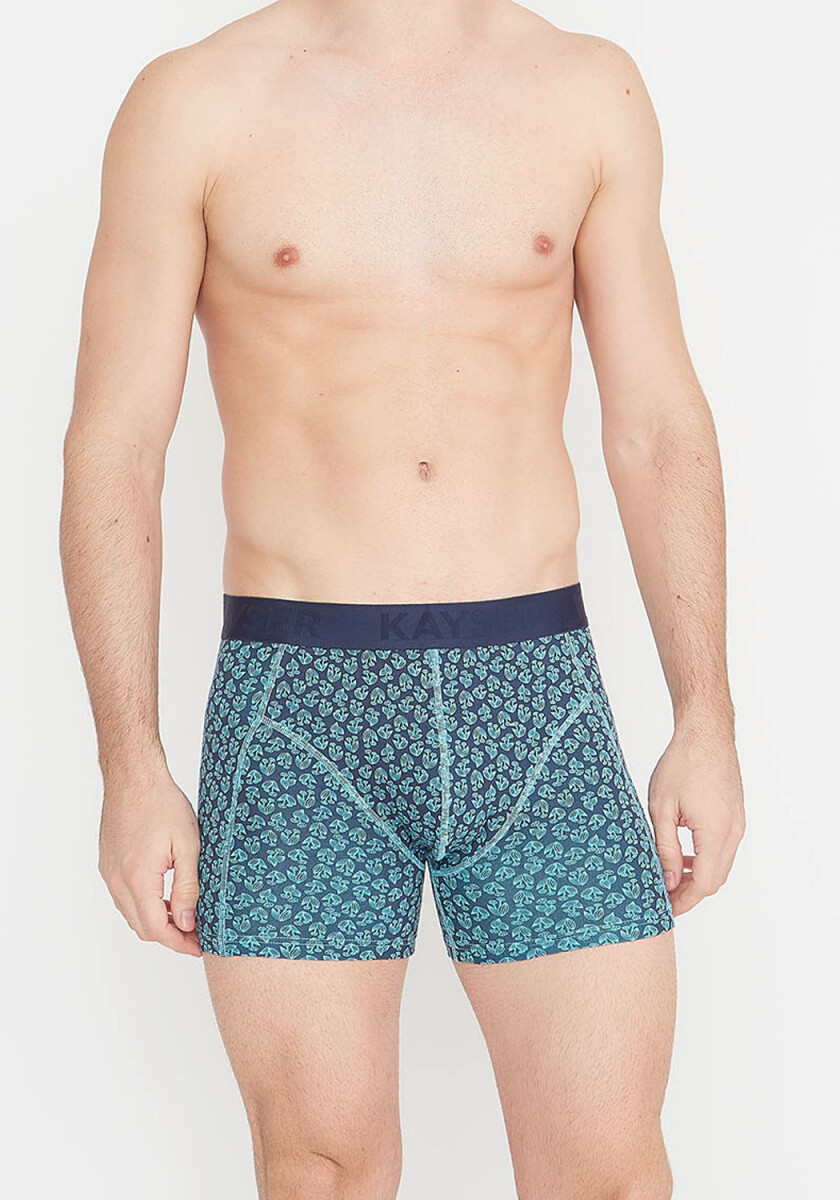 Boxer estampado alg. largo - Azul 