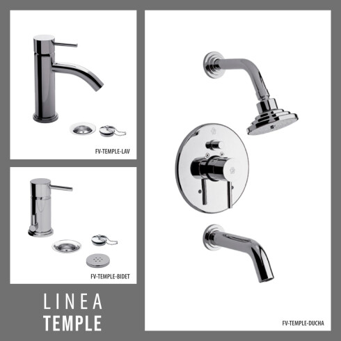 Juego Completo De Griferia De Baños Linea Temple Fv 000