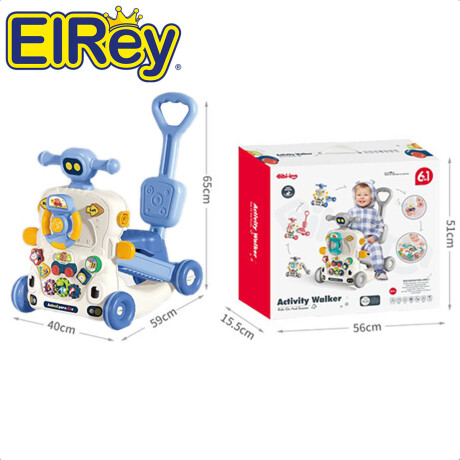 Andador Caminador Bebé Musical Buggy con Guía 6 En1 Celeste