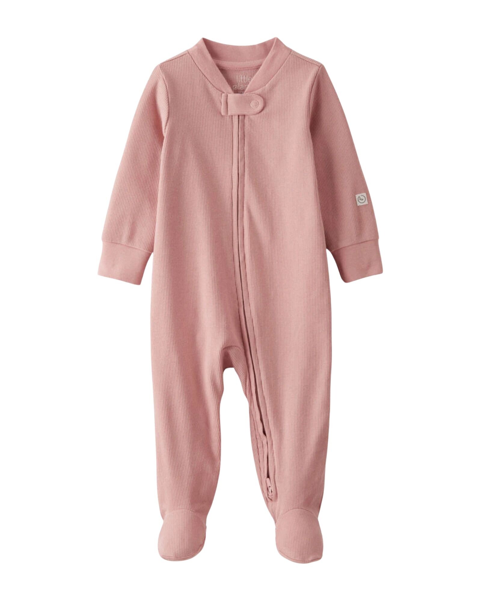 Pijama una pieza de algodón orgánico con pie Sin color