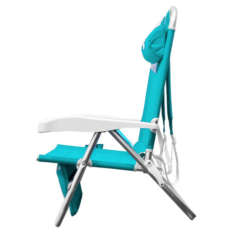 Silla Reposera Reforzada 120kg Plegable Aluminio Celeste3