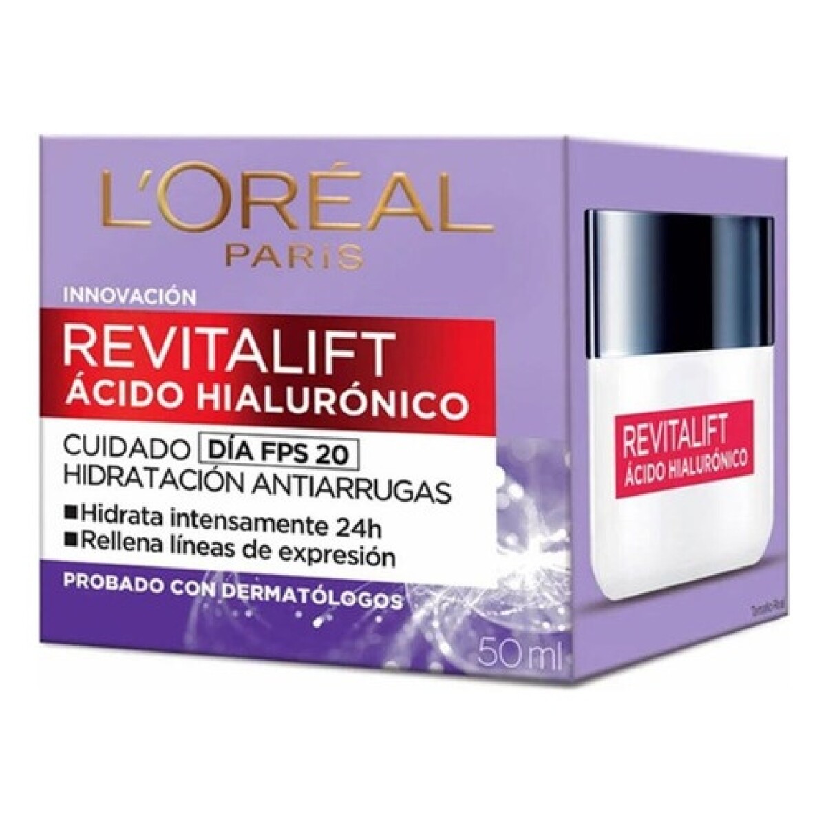Crema día antiarrugas Loreal Revitalift ácido hialurónico FPS 20 