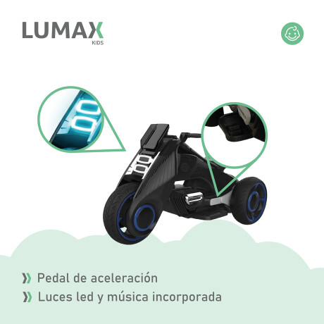 Moto futuro a batería infantil Lumax Grande con luces y musica Negro