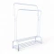 Perchero Organizador Metal Doble Con Zapatera Doble Blanco