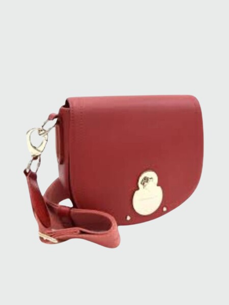 Longchamp -Cartera de cuero con solapa, Cavalcade Terracota