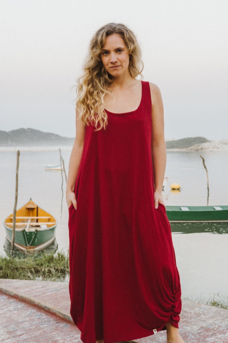 Vestido Largo Balón Rojo