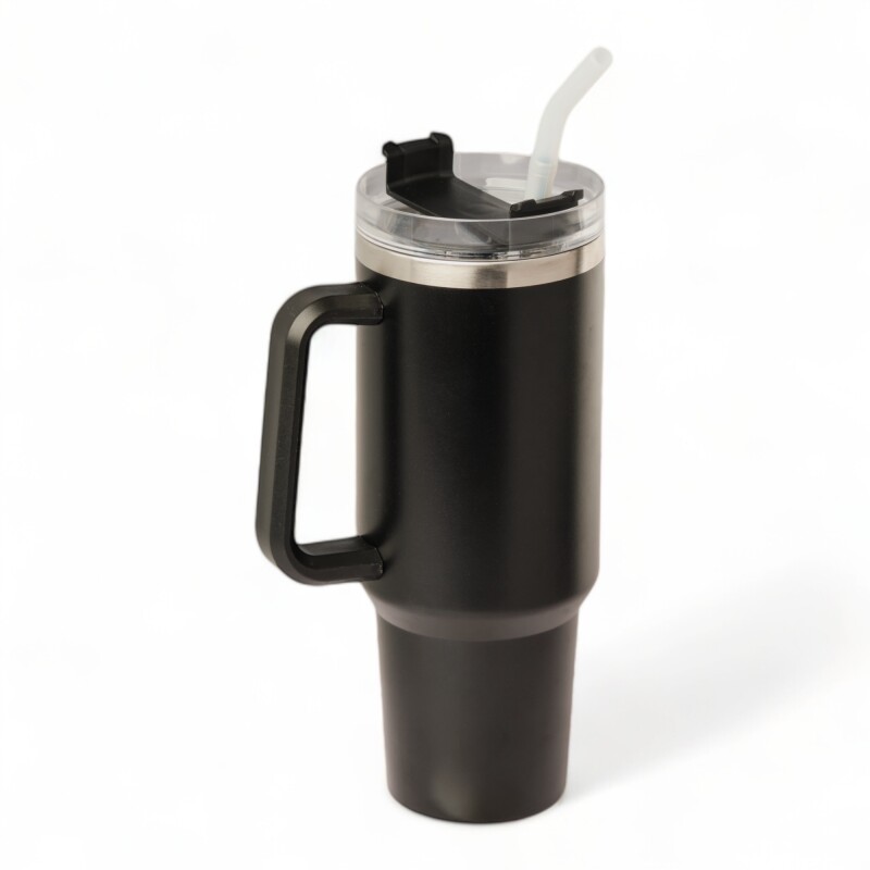 Jarra Vaso Terminico 1200ml Ac Inox y sorbete en Ac inox Negro