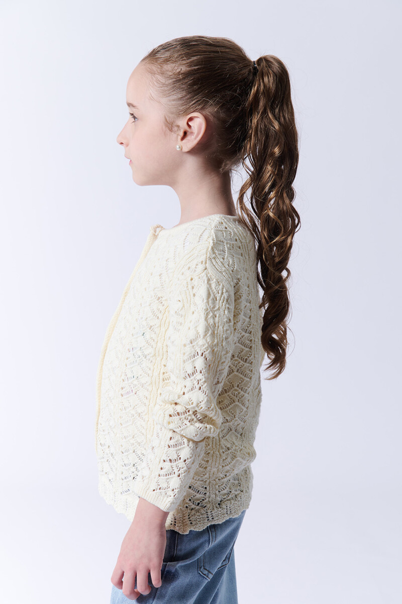 Saco punto calado Beige