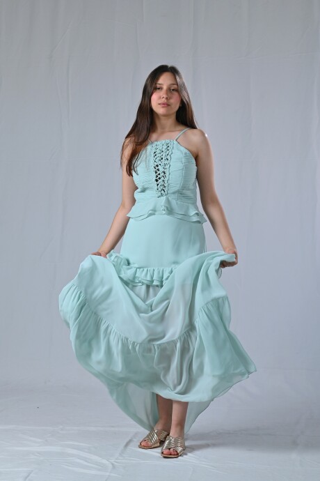 Conjunto de top y falda Otilia Verde Agua