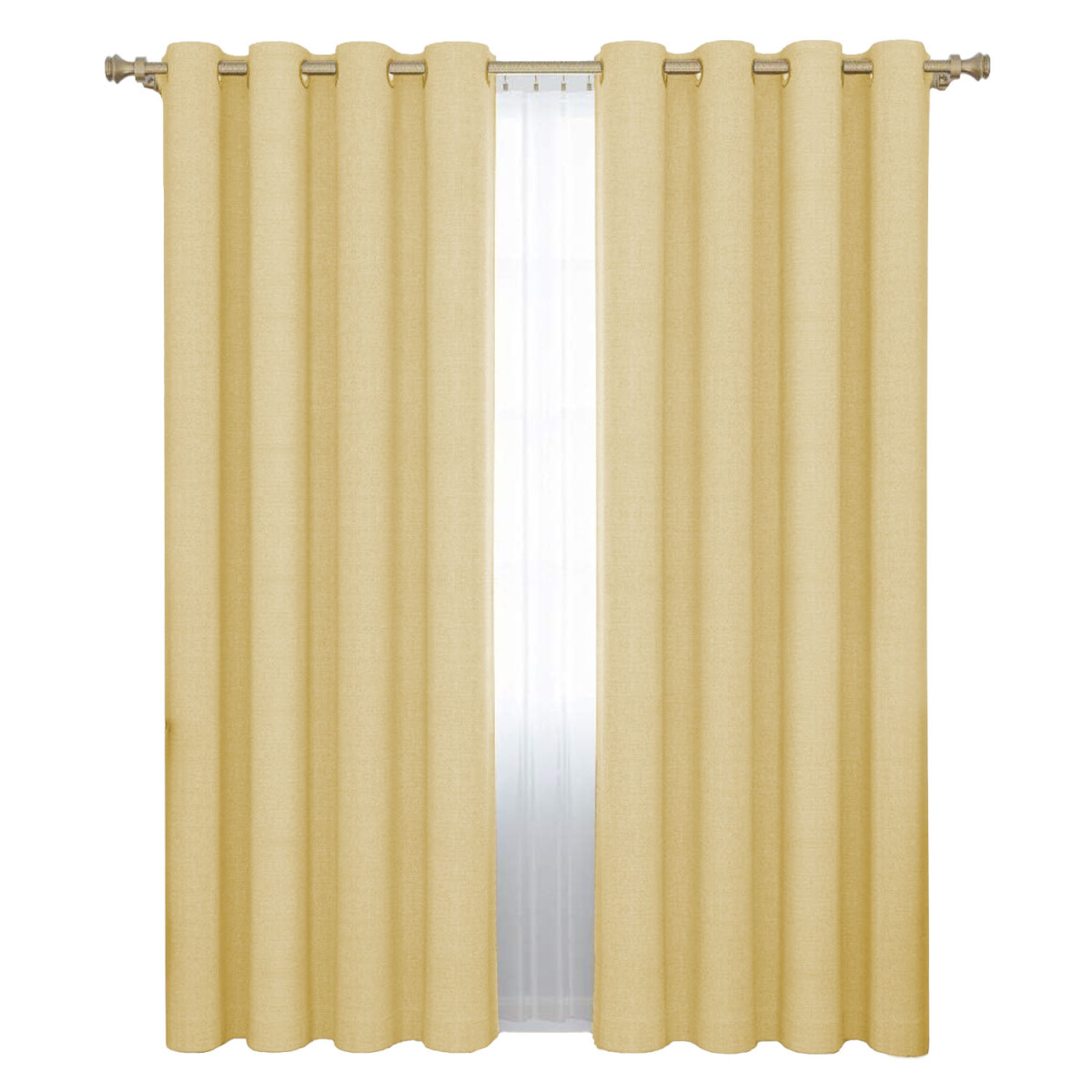 Set x2 Cortina Blackout 140x230 Cm Living Dormitorio - Beige Lino 