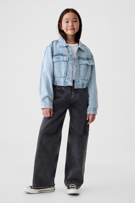 Campera Jean Niña Light Wash