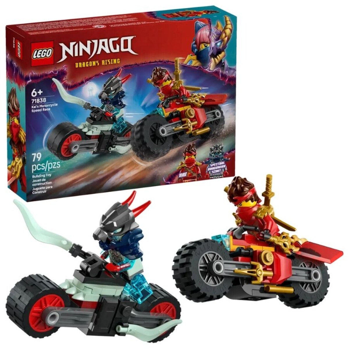 LEGO® NINJAGO – Carrera Relámpago en Moto de Kai (71838) 
