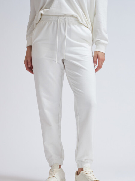 Pantalón deportivo con elástico Crudo