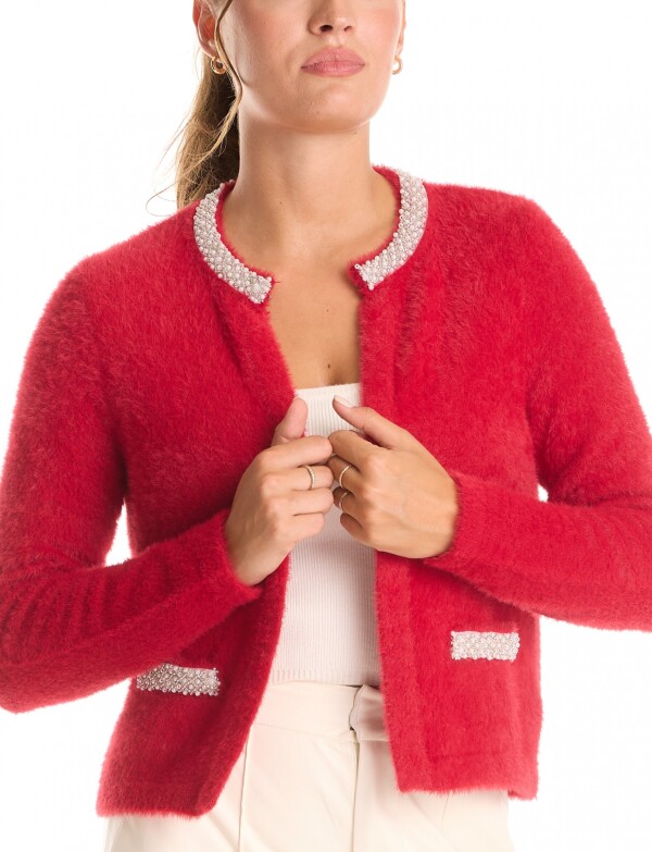Cardigan Mohair ROJO