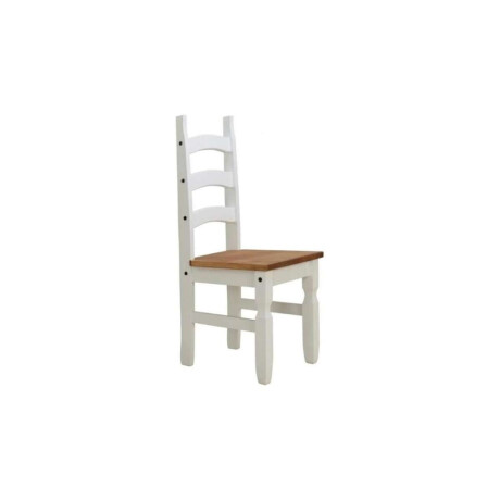 Juego De Comedor 4 Sillas Madera Maciza Blanco Corona