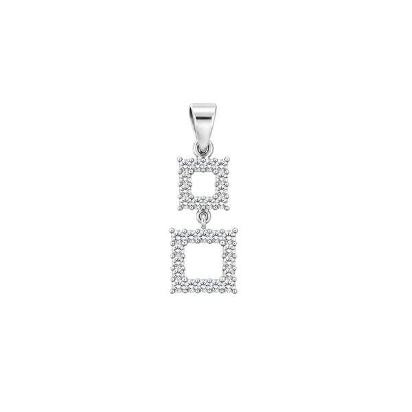 Dije colgante Cuadrado con Zirconias -Plata 925-Sin piedra-CP6599 sinpiedra