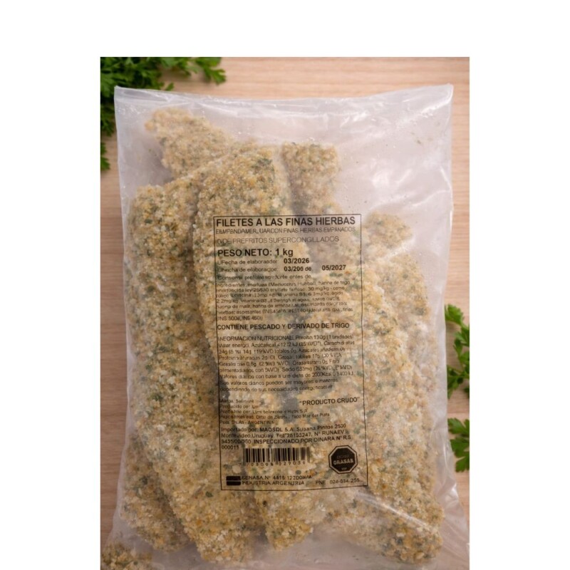 MILANESA DE MERLUZA CON FINAS HIERBAS 1KG MILANESA DE MERLUZA CON FINAS HIERBAS 1KG