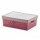 Caja Canasto Organizador Quadratta con Tapa en PP 39x29x14Cm Rosa