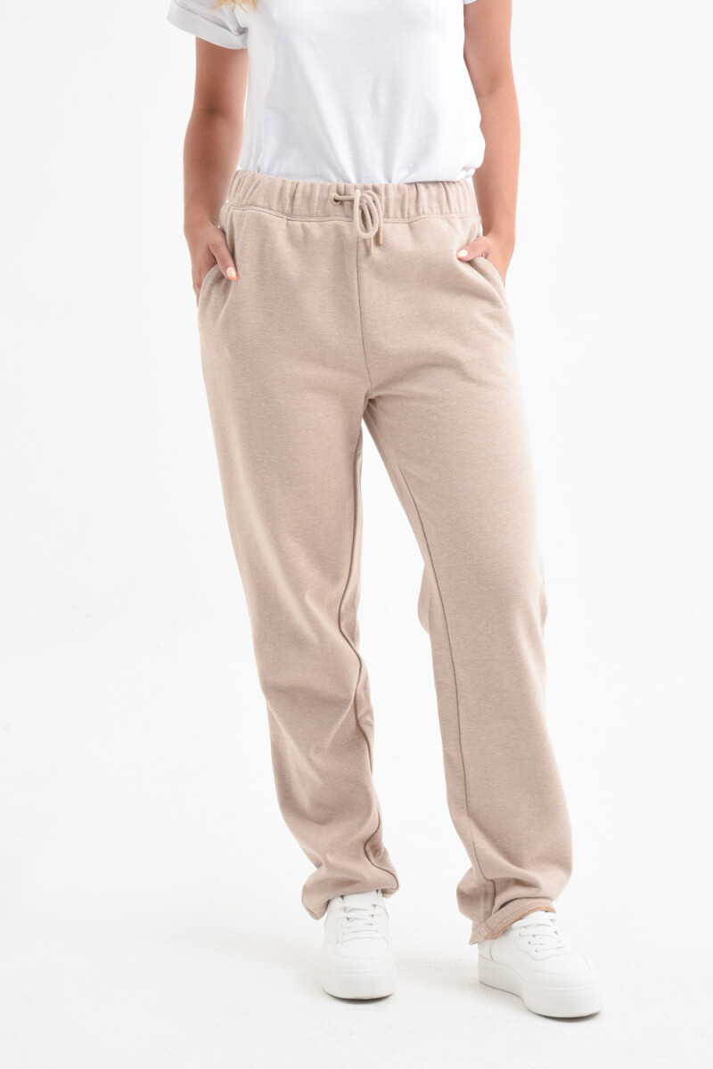Pantalón deportivo básico Beige Melange