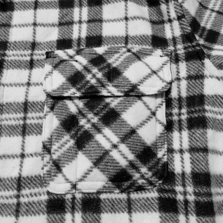 Campera Camisa Leñadora Cangurito Capucha Botones Blanco