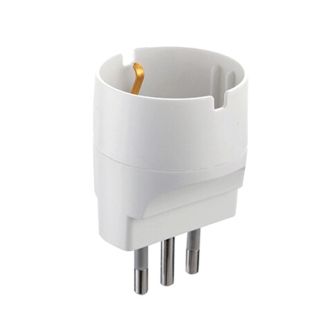 Adaptador 3 en línea a schuko, blanco - Molveno M31145