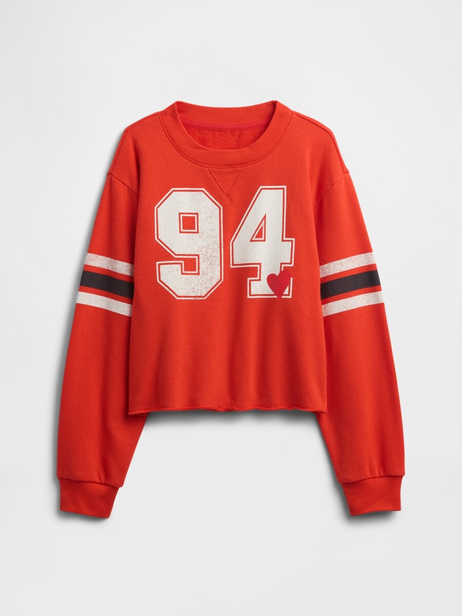 V-FRENCH TERRY CREW - Poster Red 