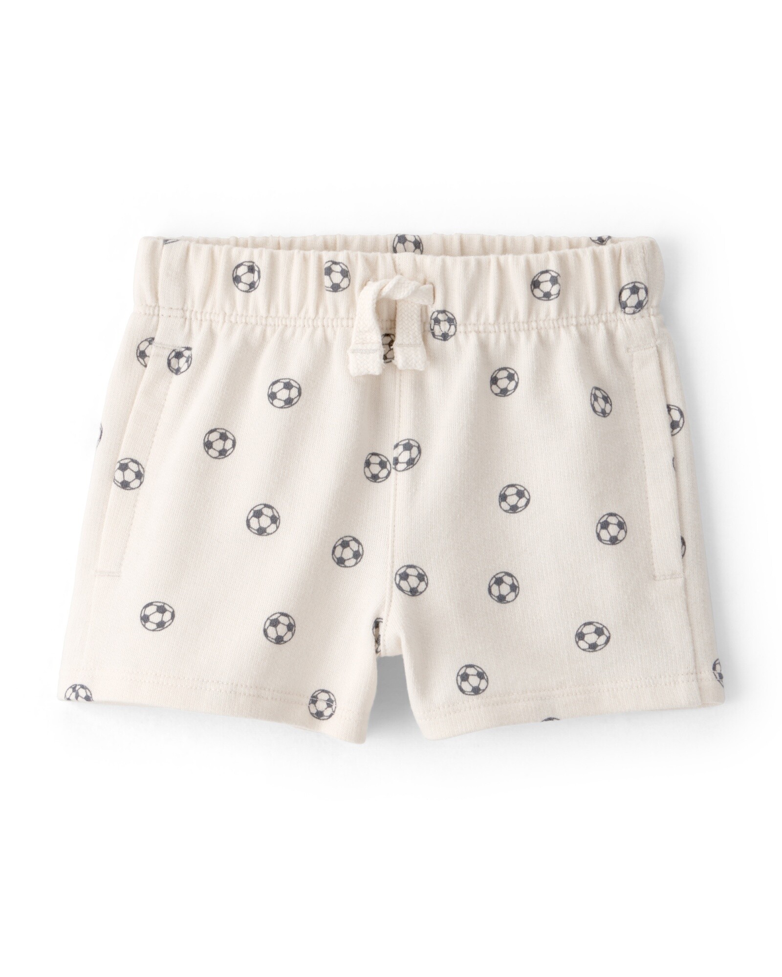 Short de algodón, color marfil, diseño pelotas Sin color