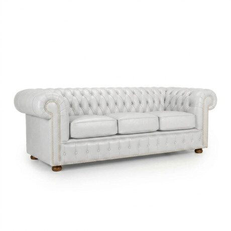 Sofá Chesterfield Novo - Cuero Básico - 3 cuerpos Blanco - (Preventa)