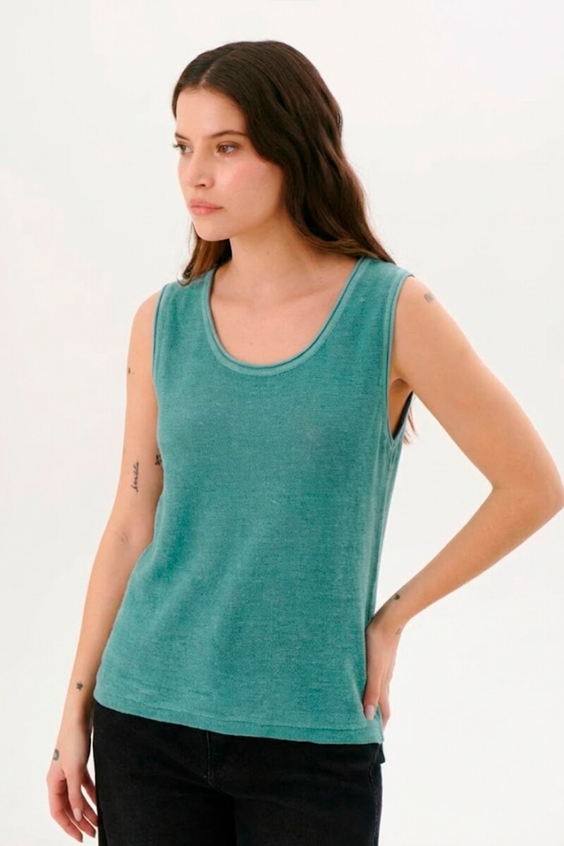 TOP TEJIDO LINO AQUA