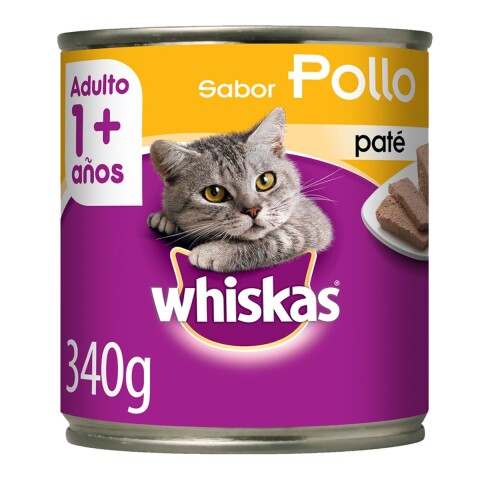 WHISKAS PATE LATA ALIMENTO HUMEDO POLLO 340 GRS