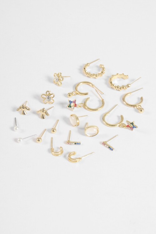 Set de 10 pins variados dorado