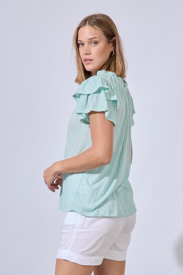 Blusa Frunces VERDE AGUA