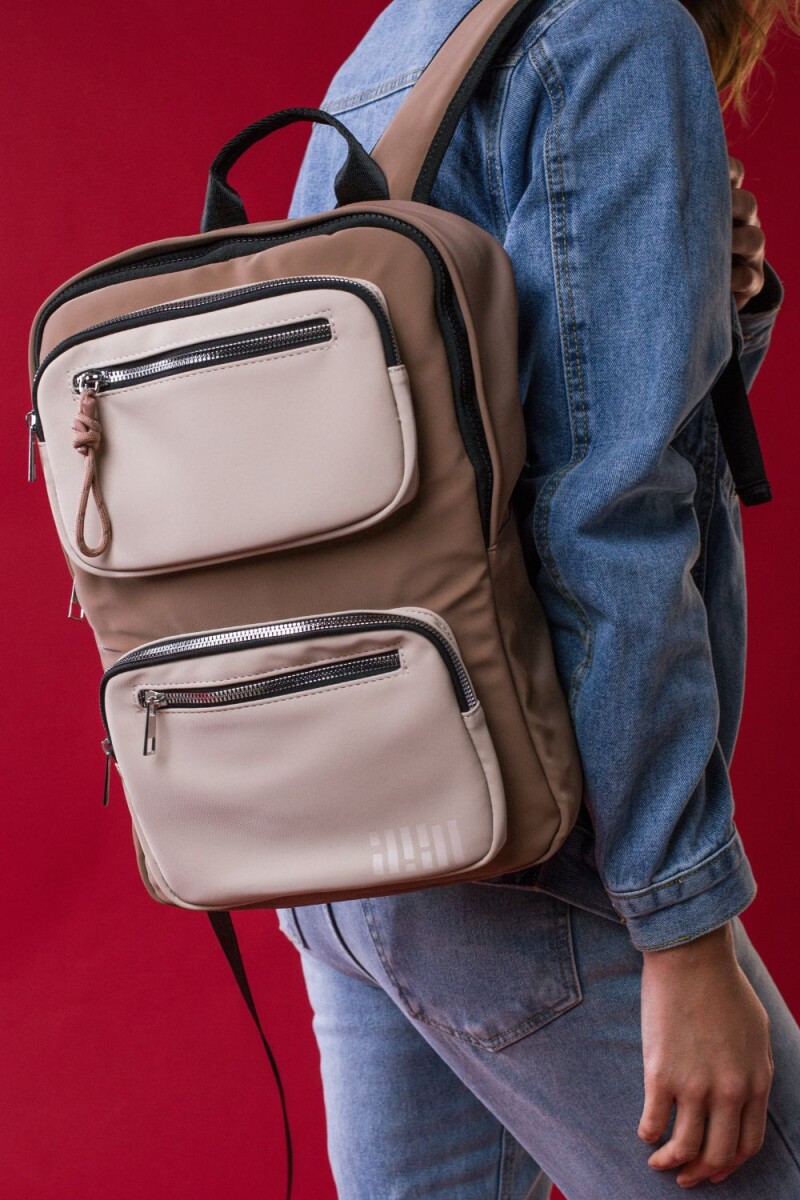 Mochila de nylon - Marrón