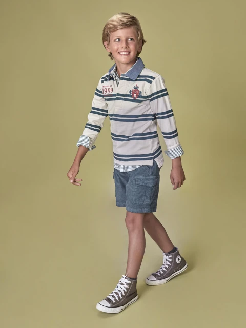 Polo Rayas Plomo