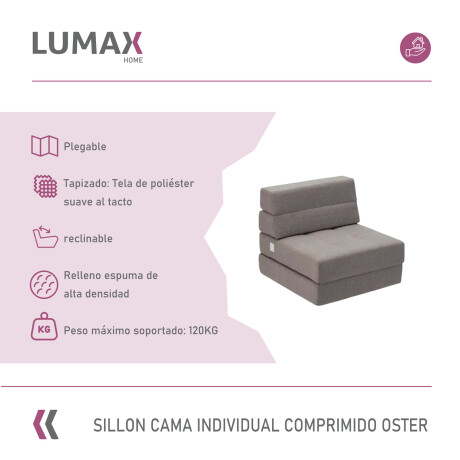Sillón cama individual Lumax Oster en caja compactado Gris