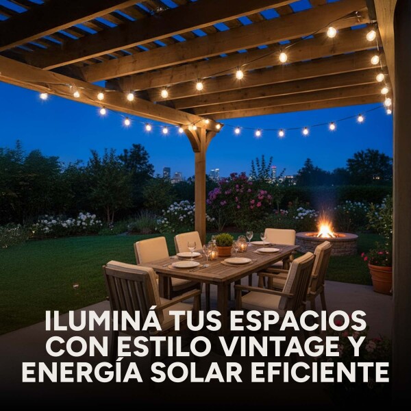 Guirnalda Guia De Luces Led Solar 6.5 Mts Luz Cálida Control Variante Calida