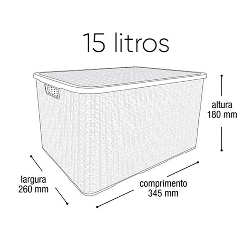 Set x3 Caja ratán 15 lts NEGRO