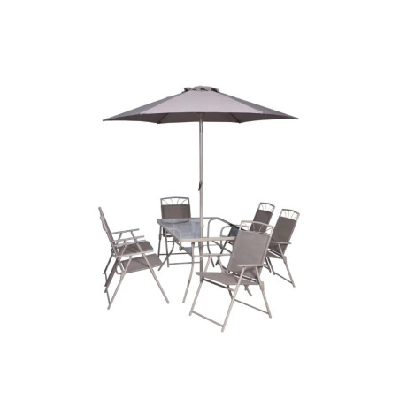 Juego de comedor exterior Santa Lucia de acero 8 piezas taupe Juego de comedor exterior Santa Lucia de acero 8 piezas taupe
