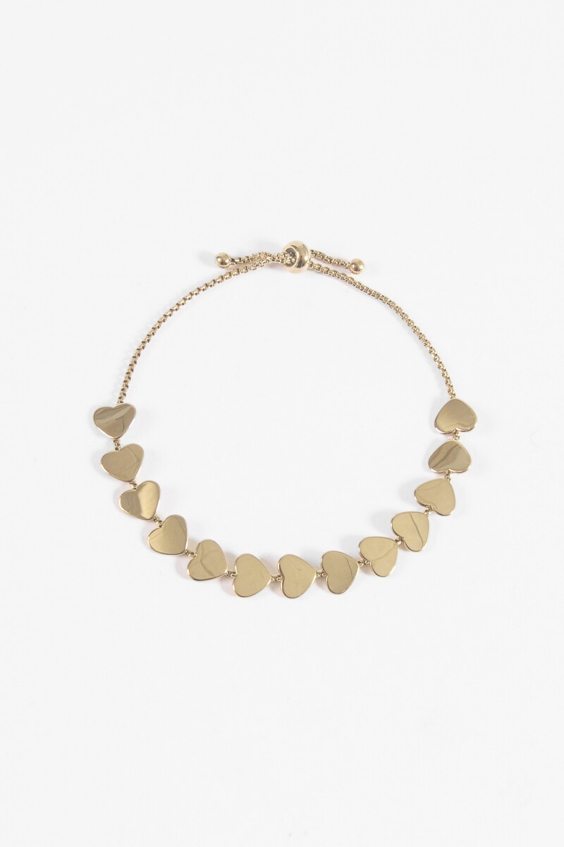 Pulsera acero hearts dorado