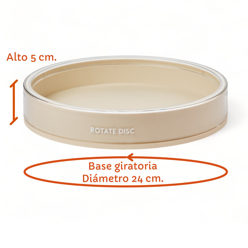 Bandeja O Plato Organizador Giratorio 24cmD 360º Antideslizantes Beige