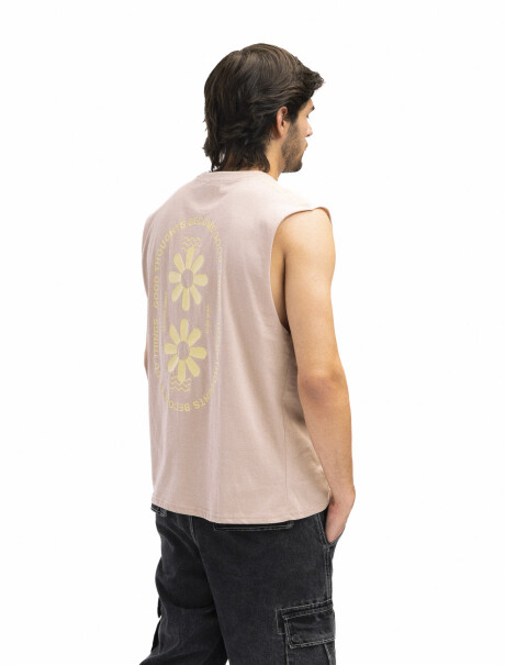 Musculosa Estampada Oversized Beige/Fantasía 1