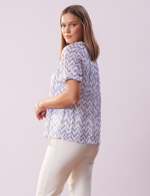 Blusa Zigzag MULTI/BLANCO