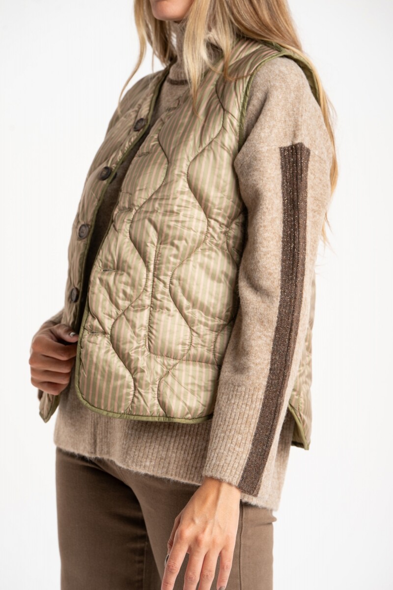 Chaleco Capitoneado Reversible Oliva